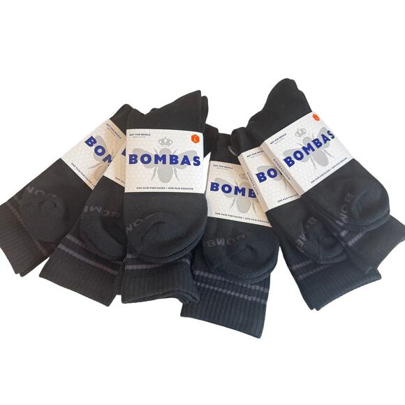 BOMBAS Socks 6 Pairs Unisex‎ Size Large Soch Tech High Calf Black NWT - Picture 1 of 4